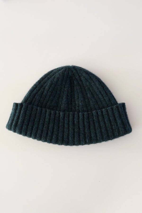 Benmore Beanie Lambswool Hat in Midnight Forest | Scottish