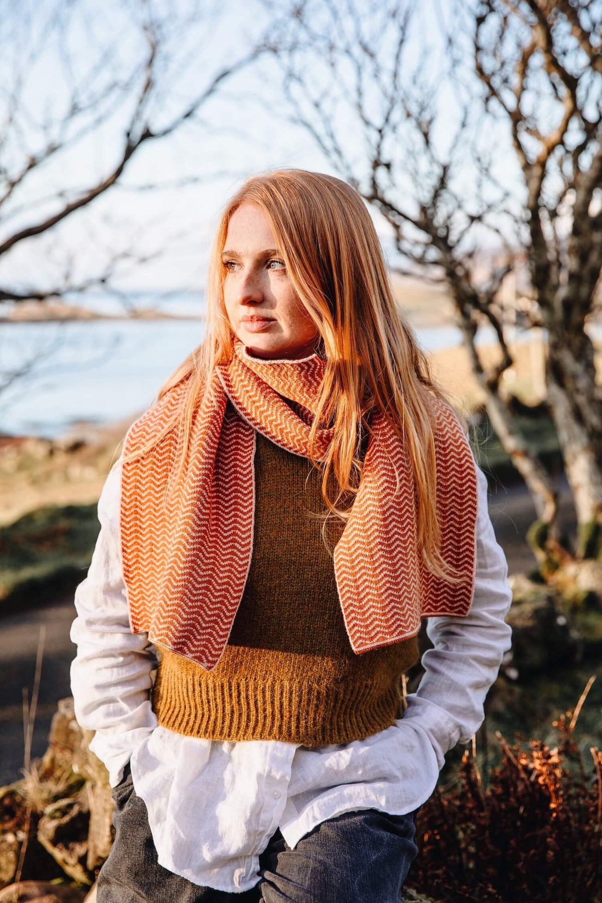 Wave Scarf Rust Eas Fors